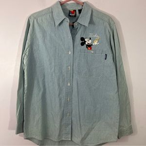 Vintage Mickey unlimited medium embroidered chambray shirt